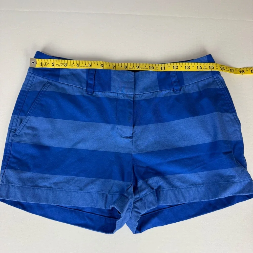 Vineyard Vines Womens Blue Striped Cotton Chino Shorts Size 4 Preppy Nautical